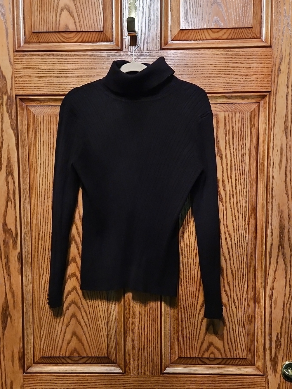 White House Black Market Black Ribbed Turtleneck Sweater